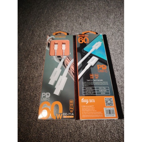 MOXOM PD USB-C 60W CC-71A TYPE-C TO TYPE-C 数据线